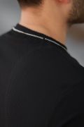 Erkek Cepli Kolyeli Kısa Kollu örme Kumaş T-shirt resmi